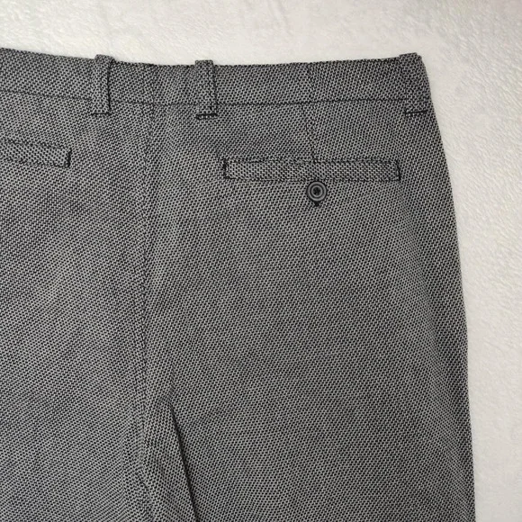 Carbon2Cobalt Pants Mens 36x33 Gray Check Cotton Chino Straight Casual Trousers - Picture 5 of 12